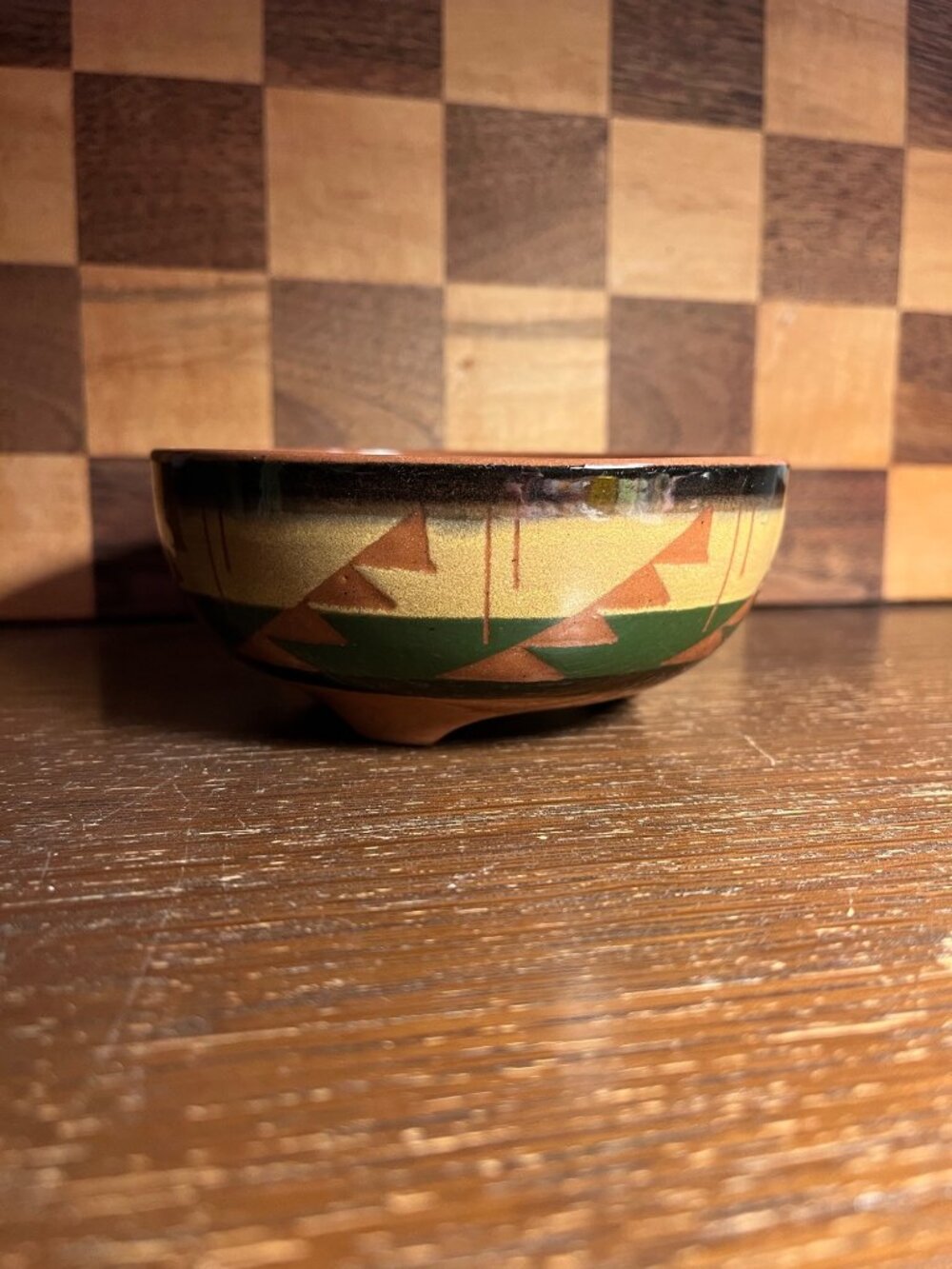 Signed Native American Pottery A1156, chip on foot